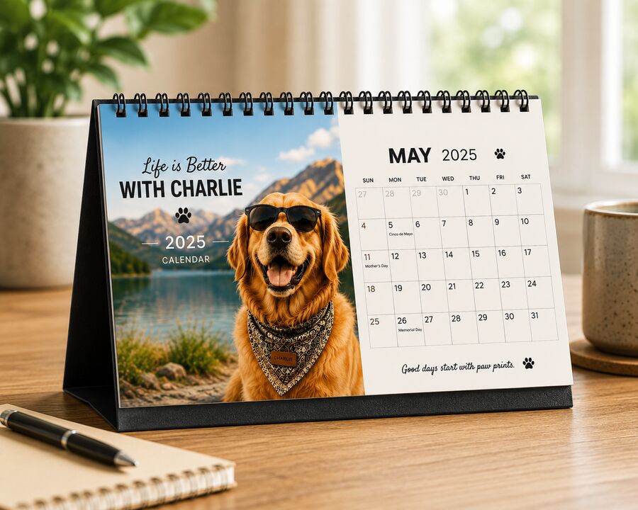 Desk Calendars — custom photo calendar printed and shipped by Calndr